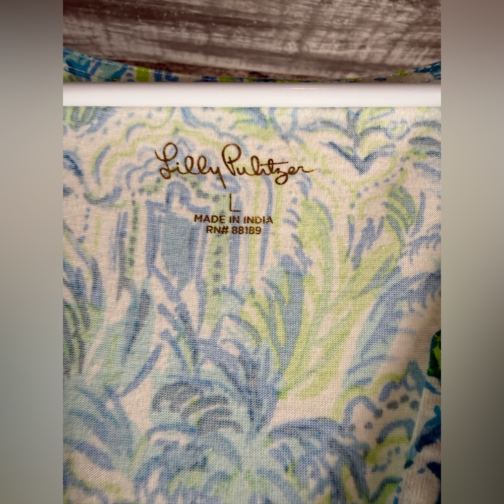 Lilly Pulitzer Blue and Green Floral Dress - Picture 3 of 7